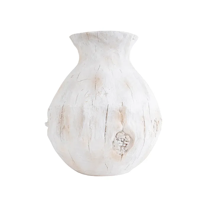 Resin whitewash tall vase
