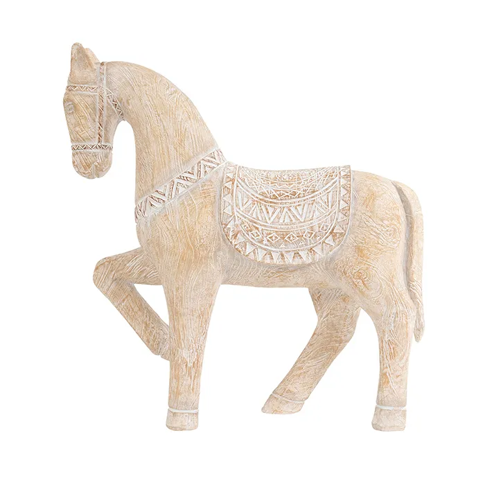 Horse resin pine wash saddled lge
