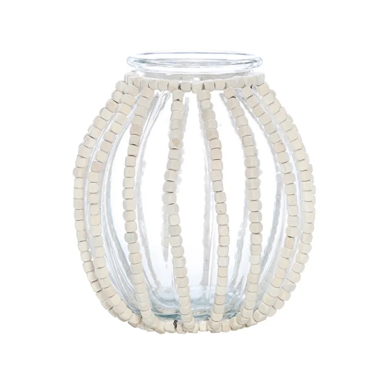 Beaded glass lantern large