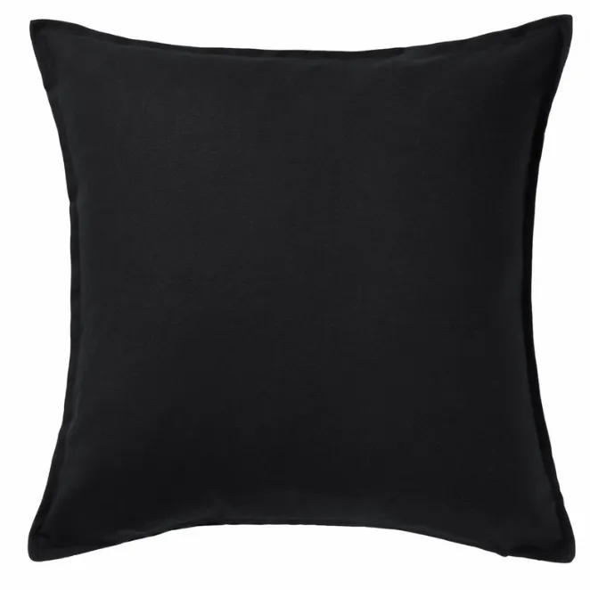 Black cotton plain poly cushion