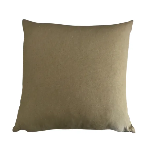 Green army cotton feather cushion