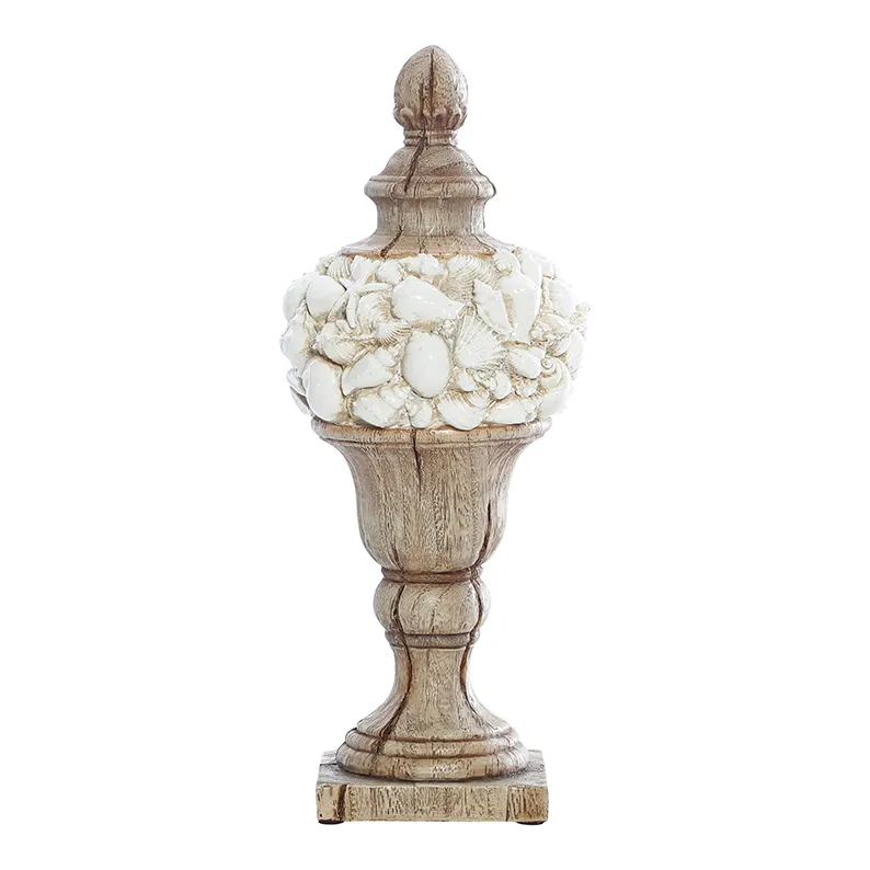 Resin wooden shell ornament lge