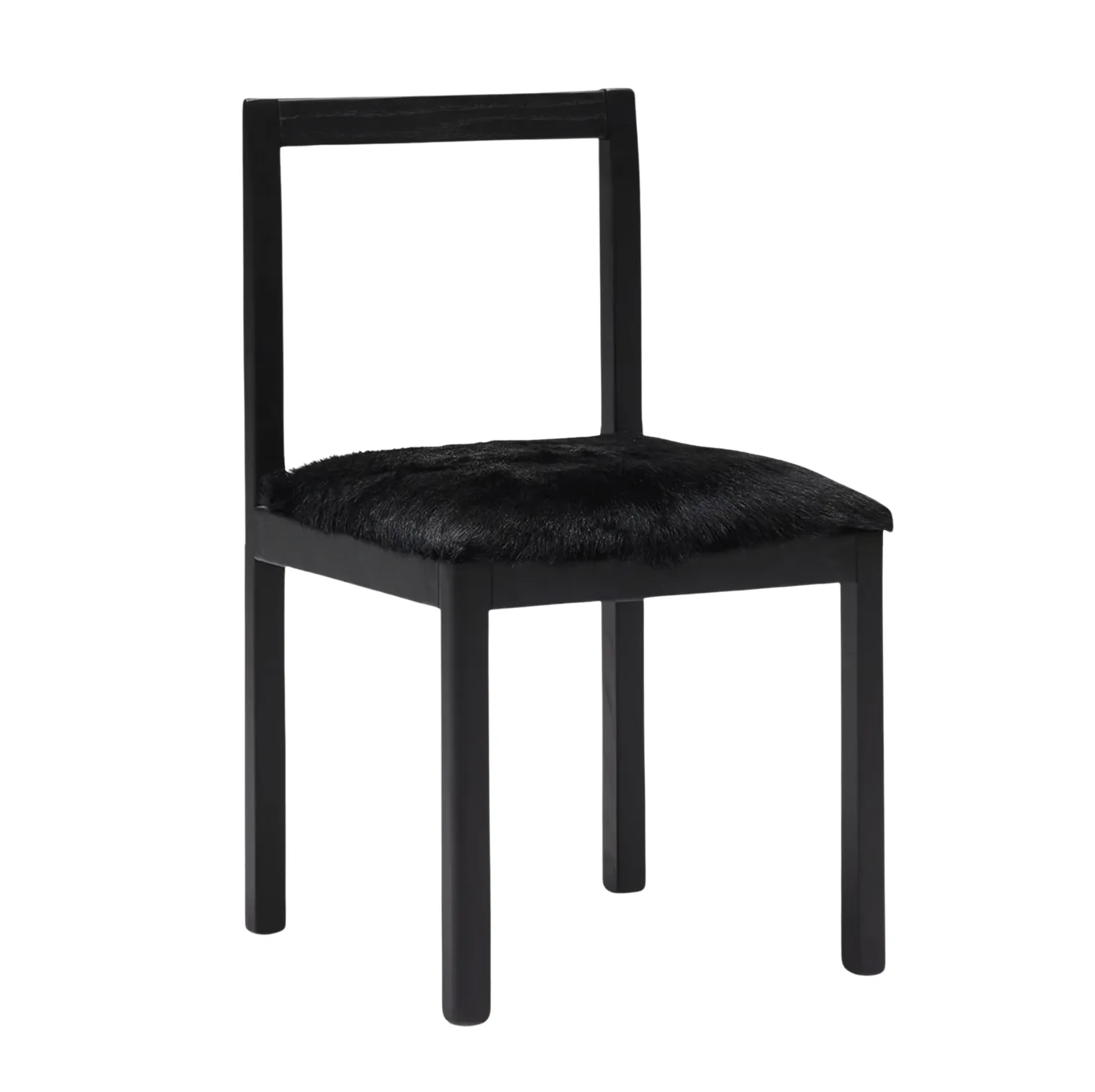 Black Goat Skin Dining Chair