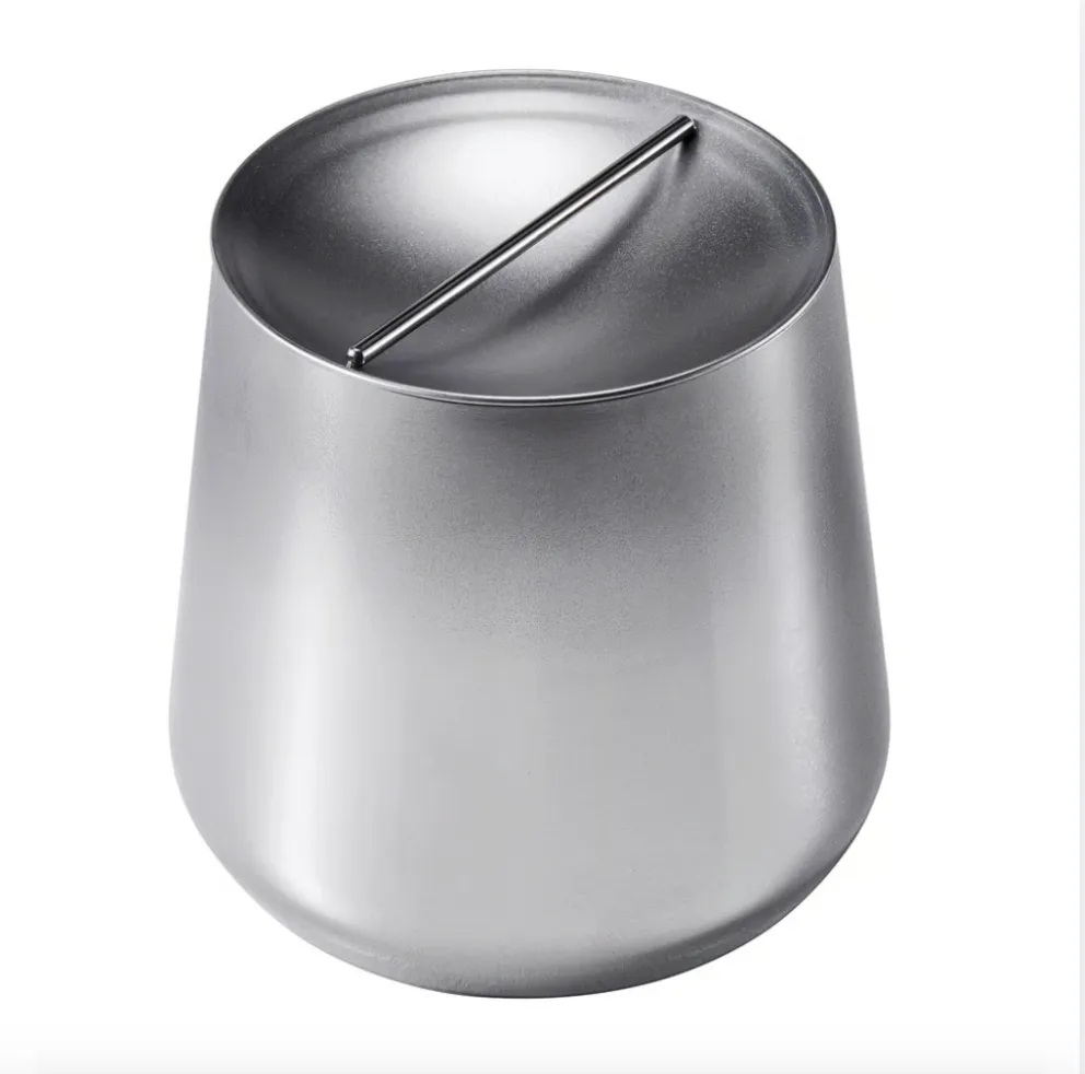 Silver Metal Jar With lLd
