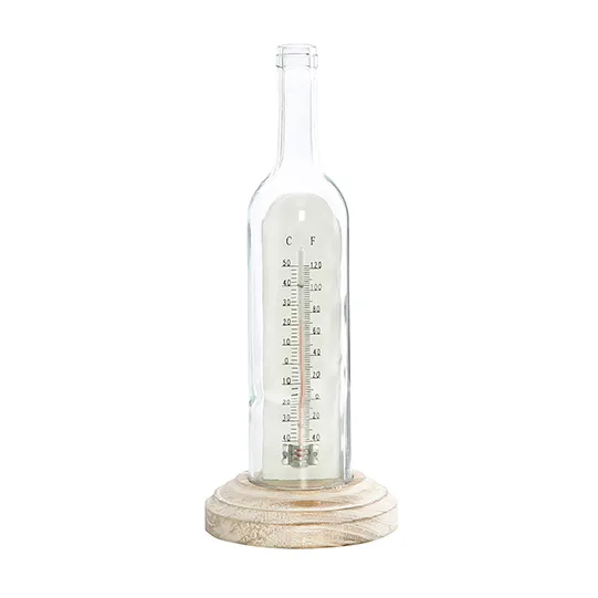 Thermometer glass with wooden base sml