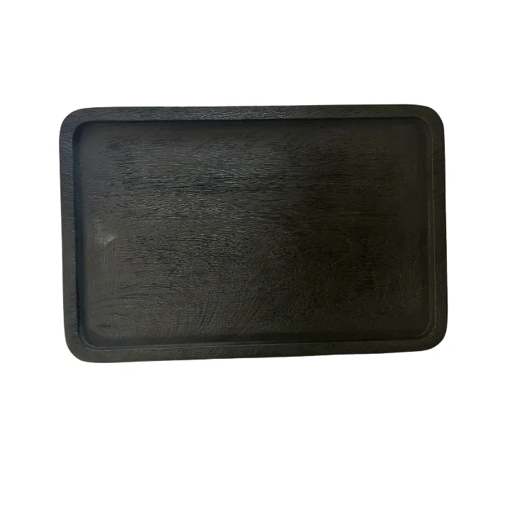 Black wooden Rectangle Tray