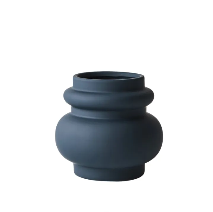 Ceramic blue lucena round vase