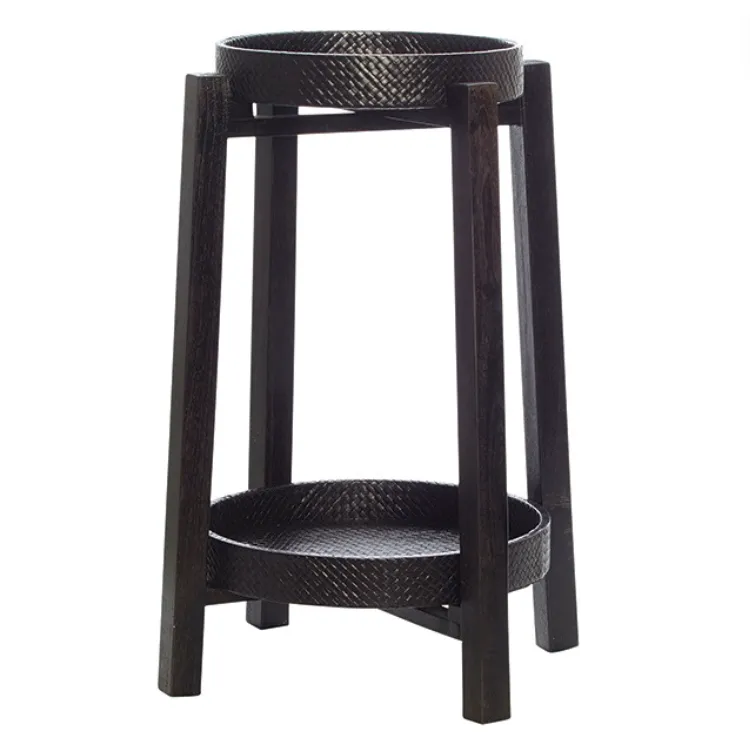 Black Two Tier Planter Shelf