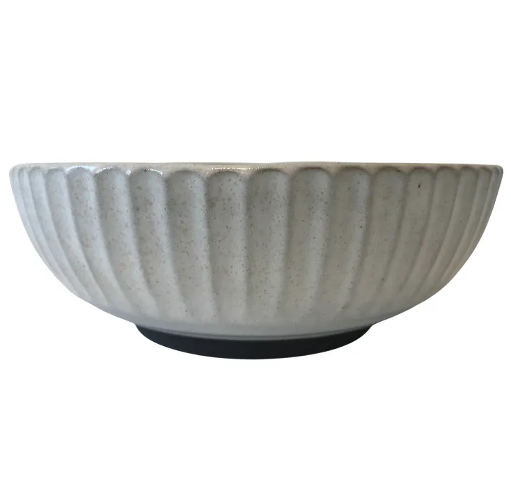 Ceramic Brown Stripe Bowl Medium