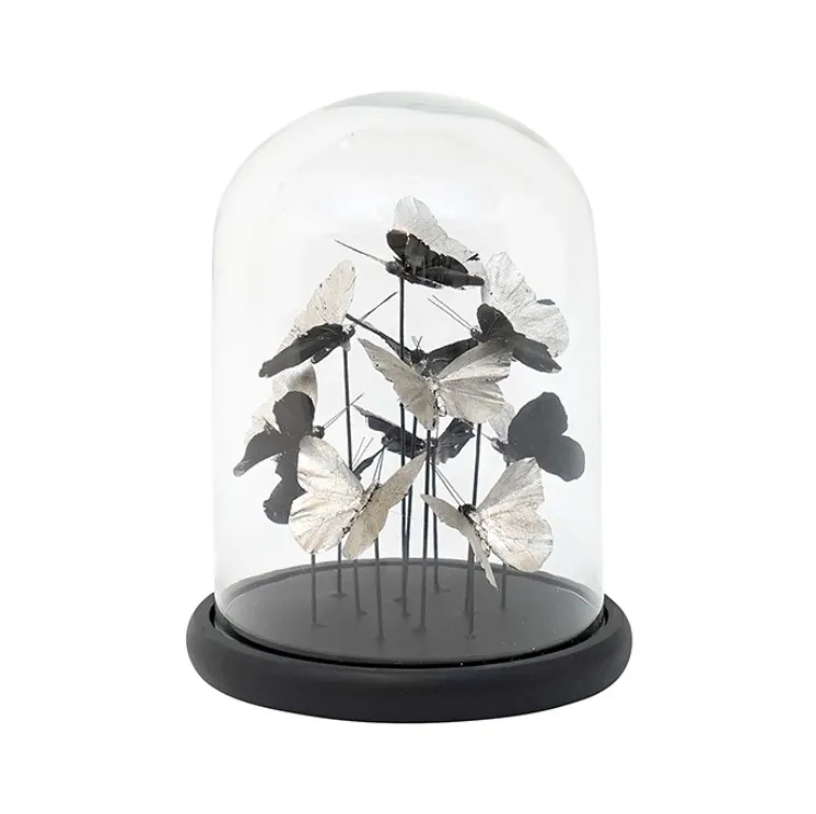 Black / Silver Butterfly Cloche