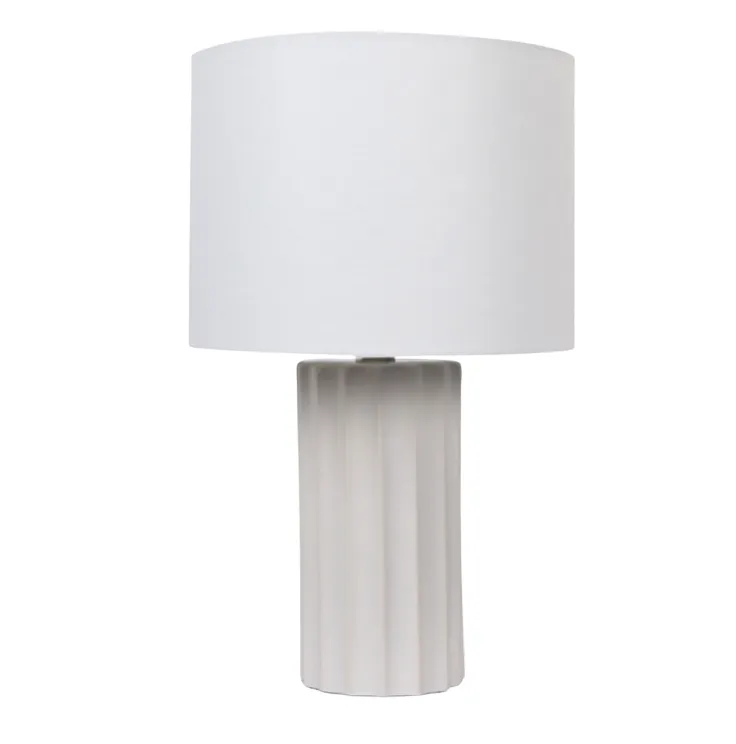 White Ceramic Ribbed Lamp