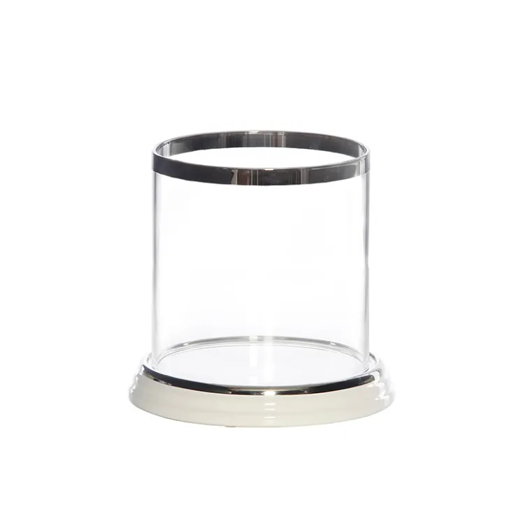 Ceramic white silver lantern