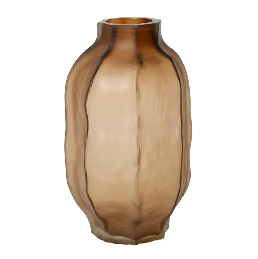 Amber Glass Tall Vase