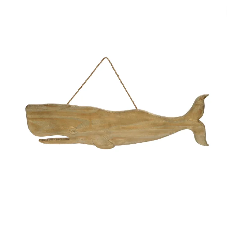Timber whale wall art