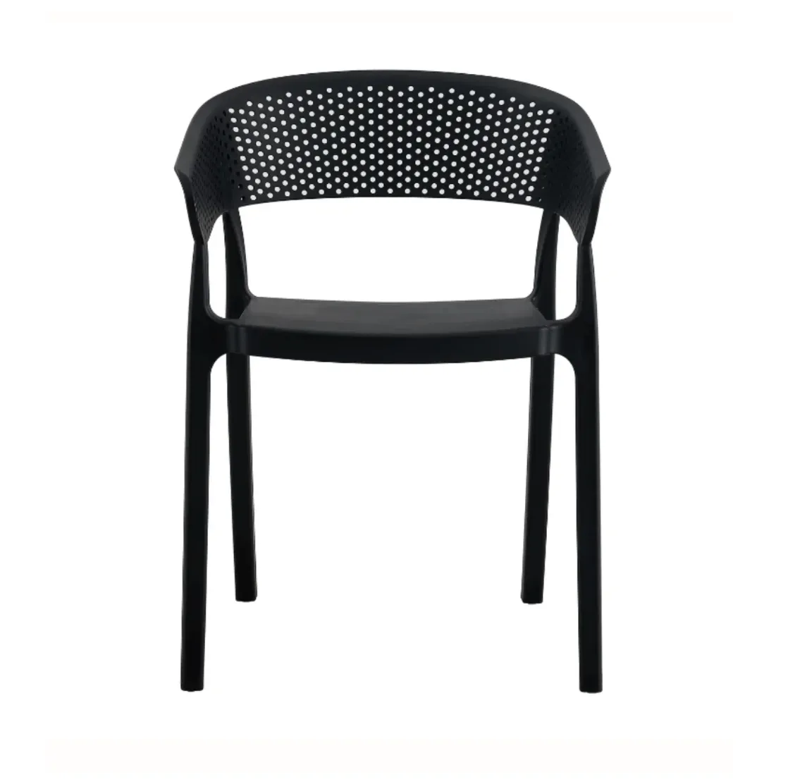 Outdoor Black Plastic Dining Chair