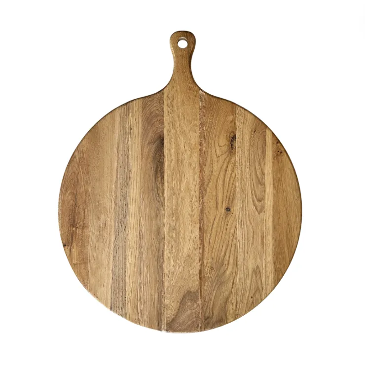 Round Oak Chopping Board with Handle