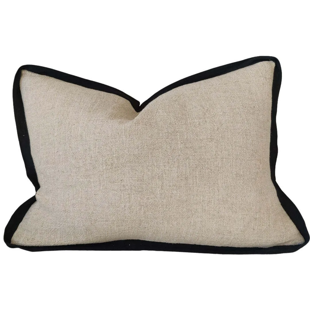 Natural with Black Boarder Lumber Cushion