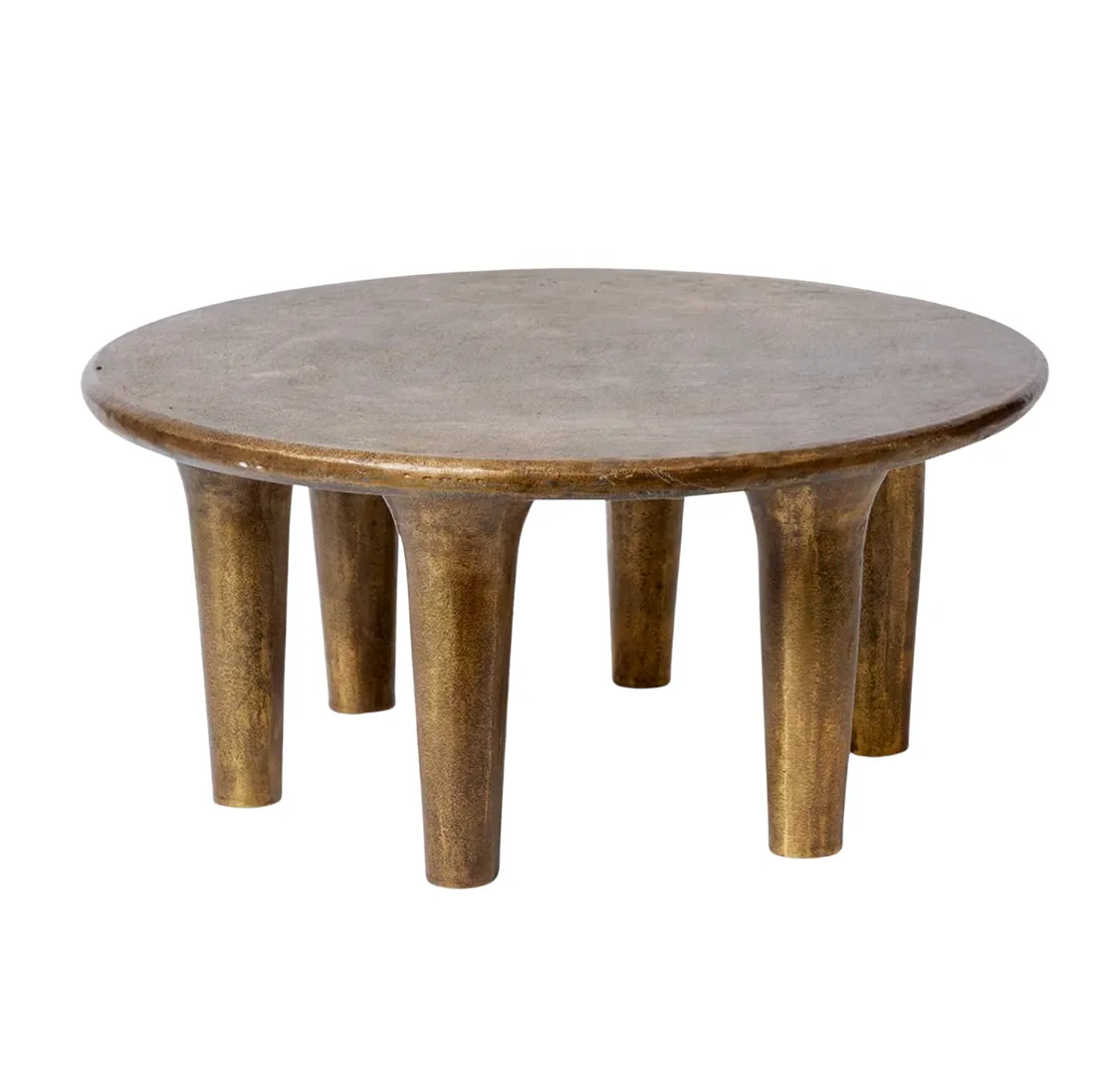Gold Metal Round Coffee Table