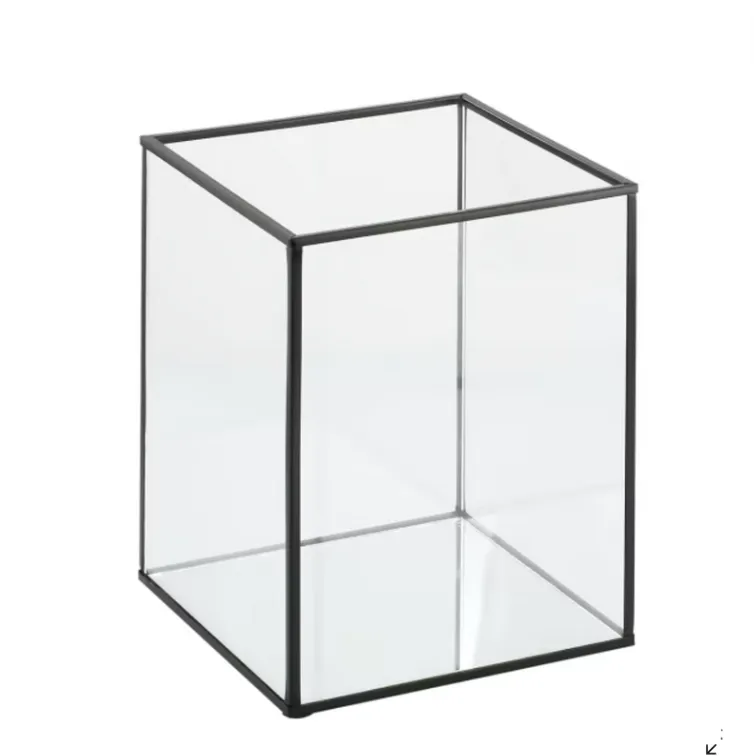 Black Frame Glass Square Lantern