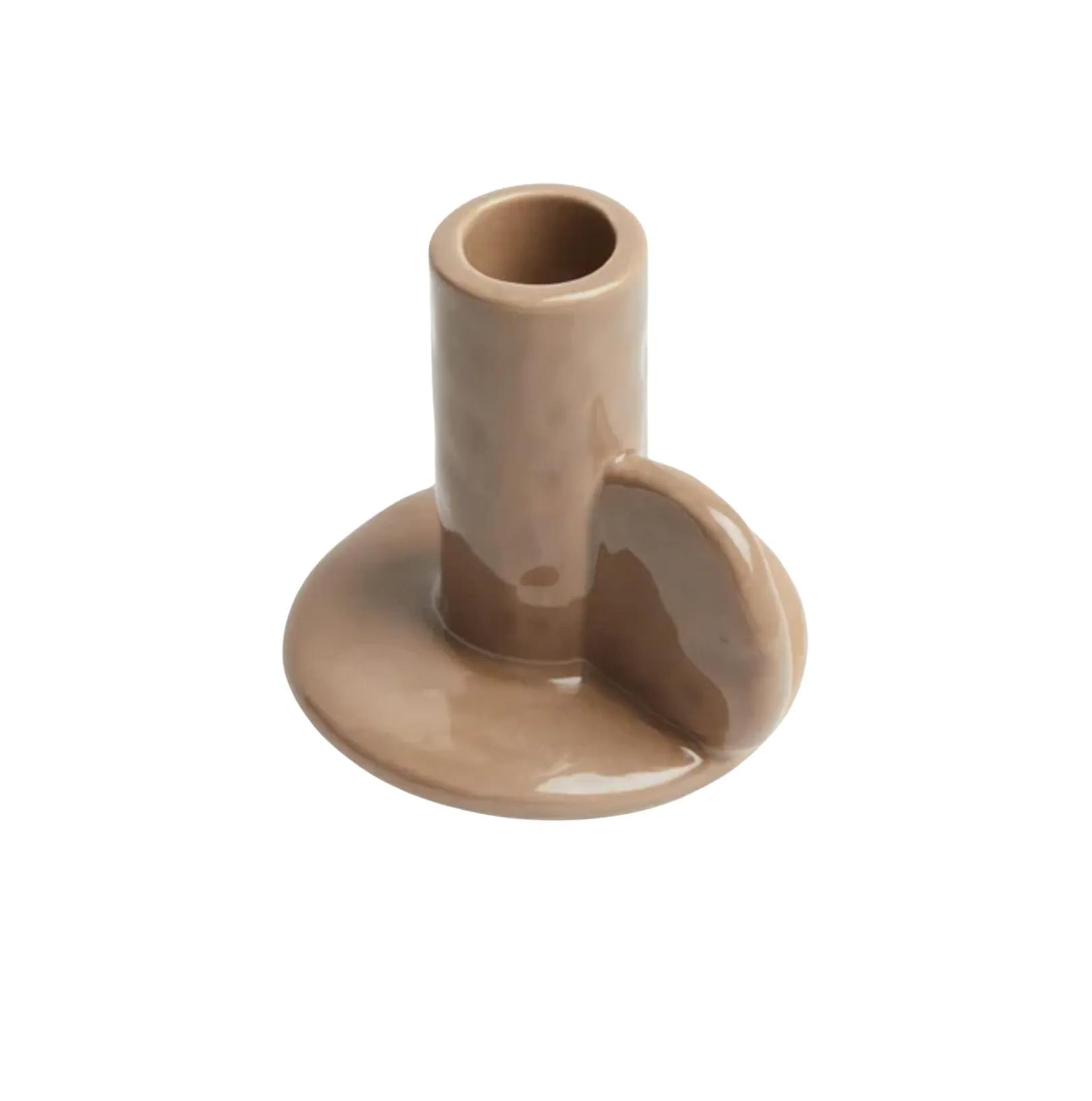 Taupe Ceramic Candle Holder