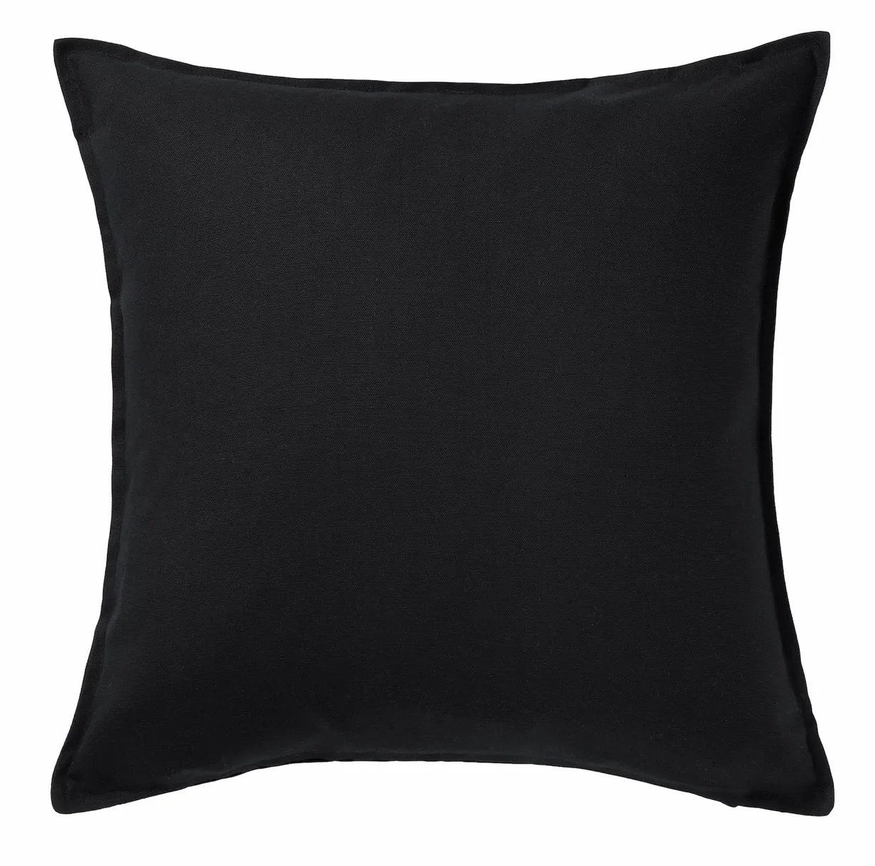 Black cotton plain feather cushion