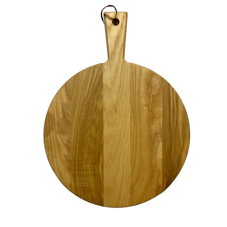 Wood light serving board round