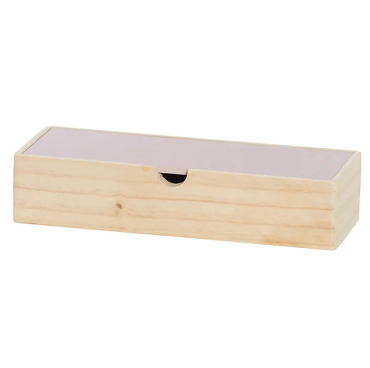 Timber box with pink lid rect