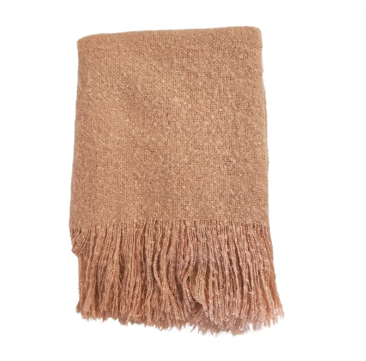 Pink Boucle Throw