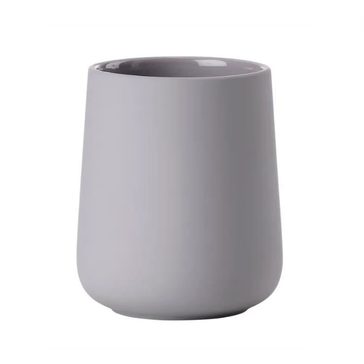 Grey Soft Touch Ceramic Toothbrush Holder