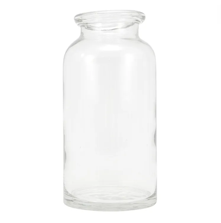 Clear Glass Vase with Lip Large