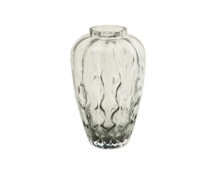 Glass grey bubble vase large