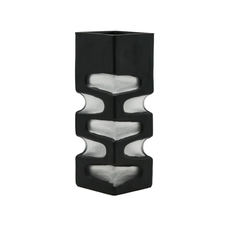 Glass Black Column Vase