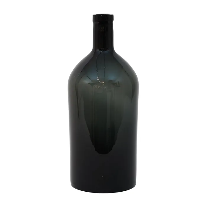 Glass black bottleneck vase large
