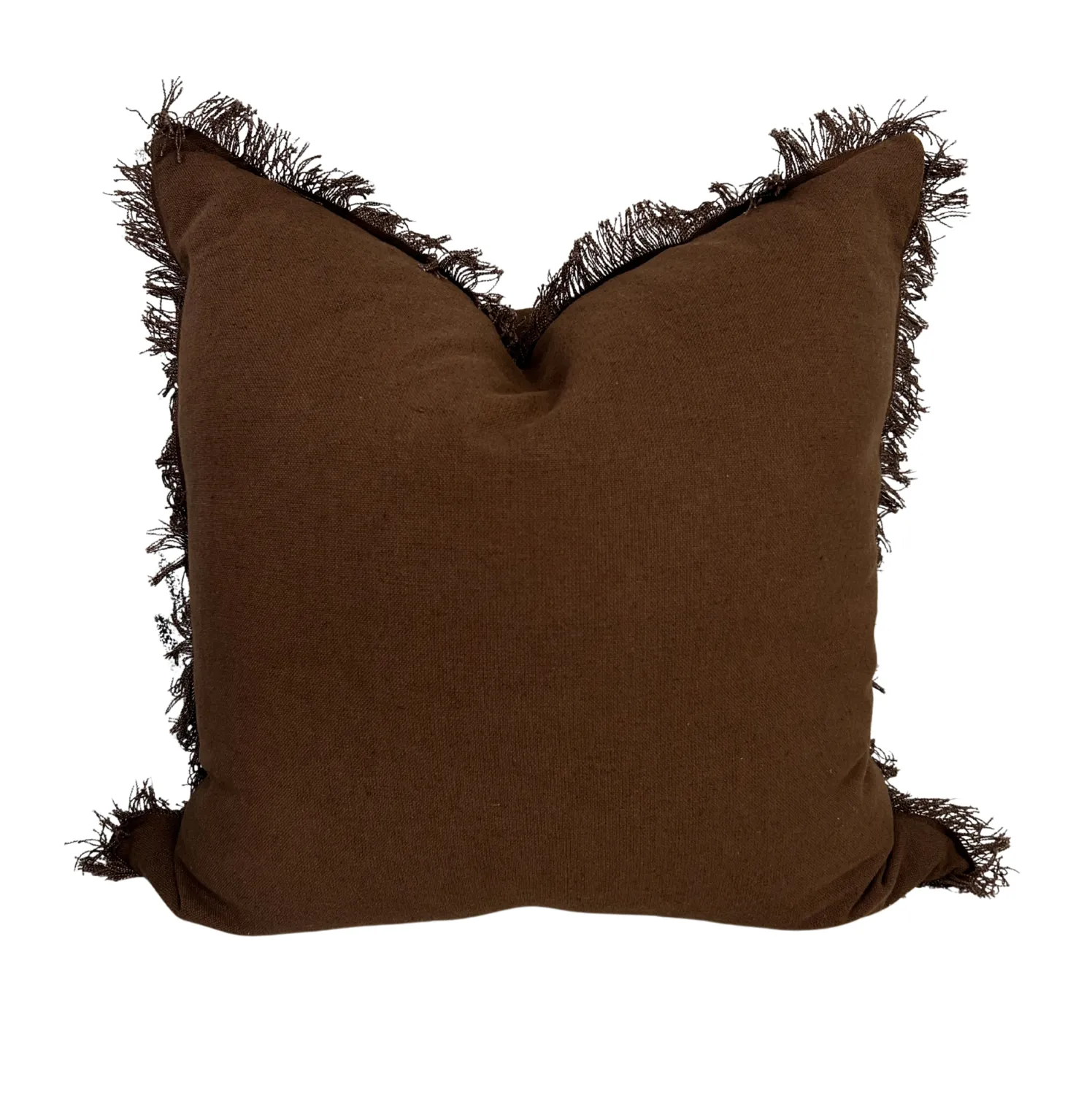 Brown Fringe Cushion