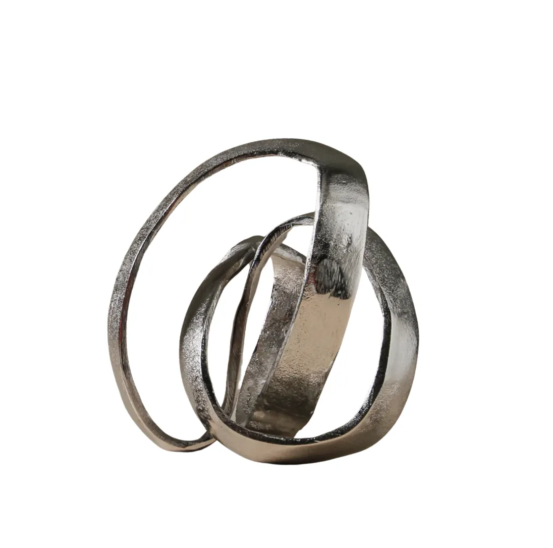 Silver Metal Ribbon Sculpture