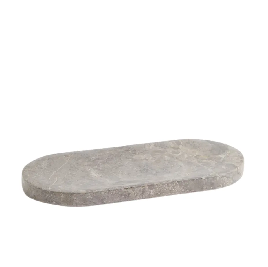 Marble Tray Oval Brown