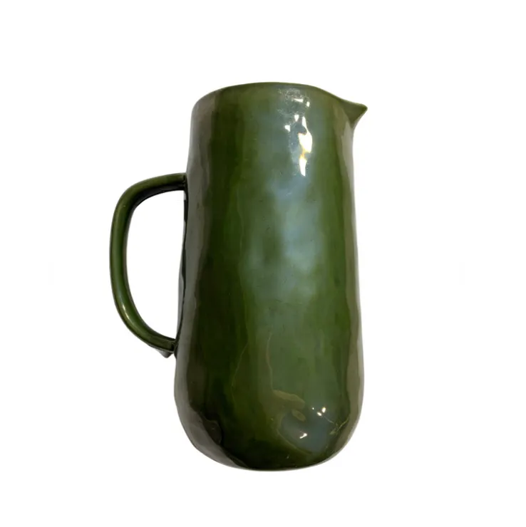 Green Glazed Ceramic Jug Large