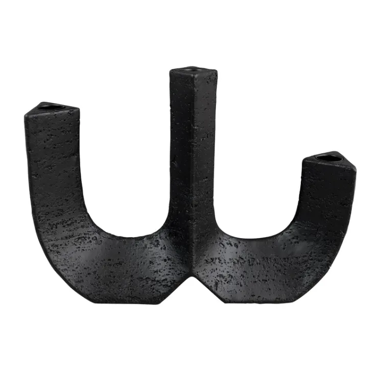 Black Resin Triple Taper Candle Holder