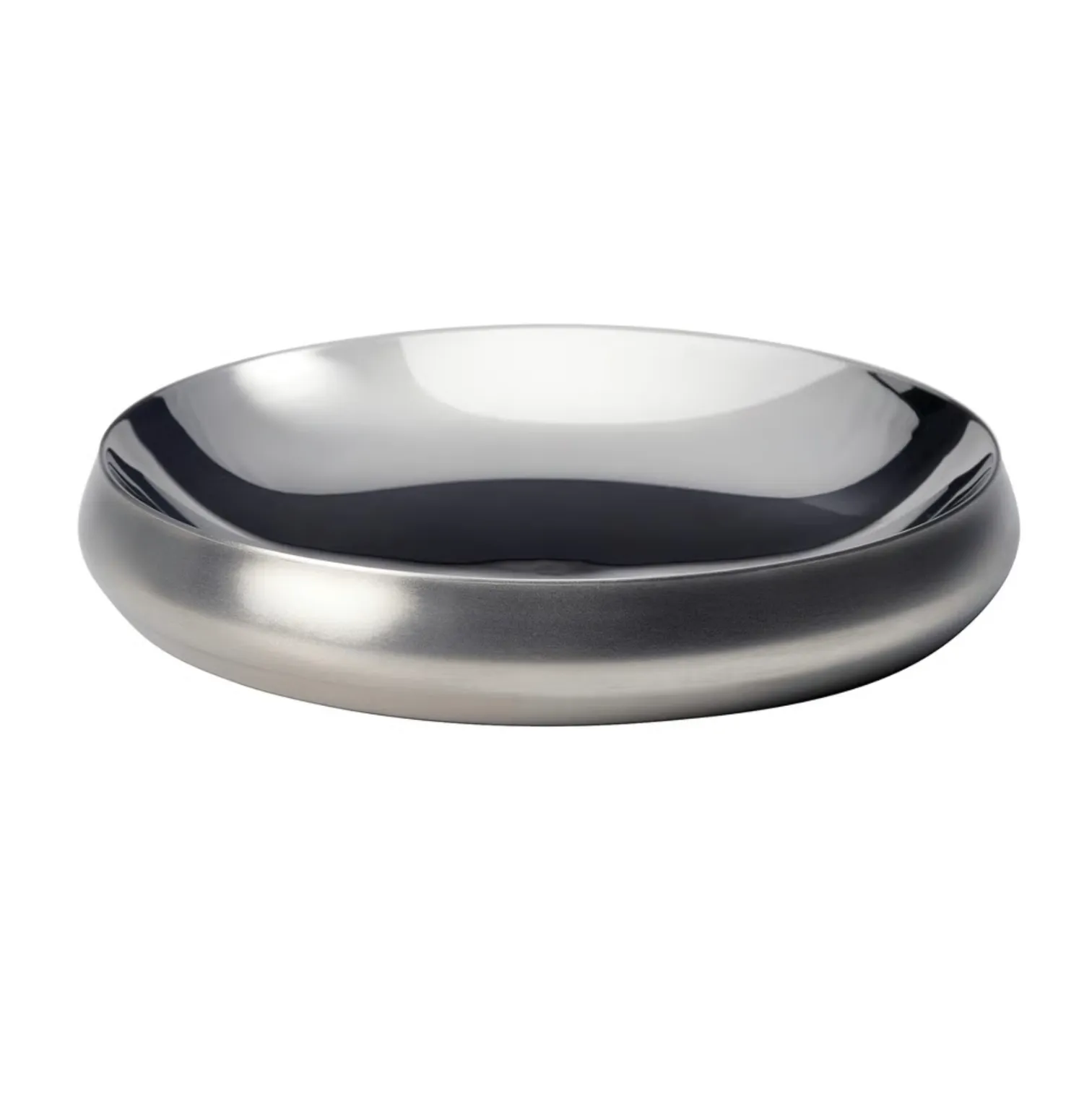 Silver Metal Bowl Flat