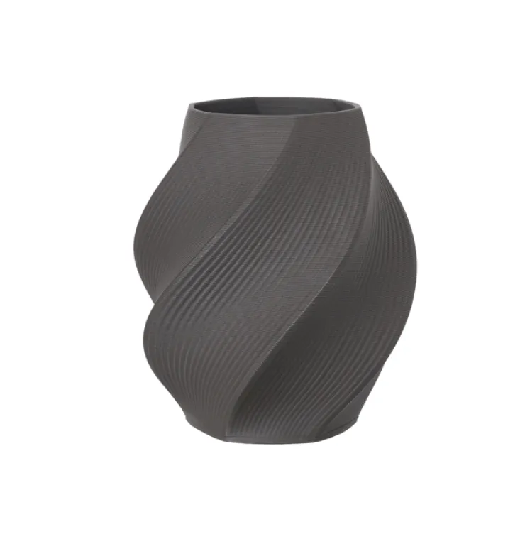 Grey Ceramic Swirl Vase Small