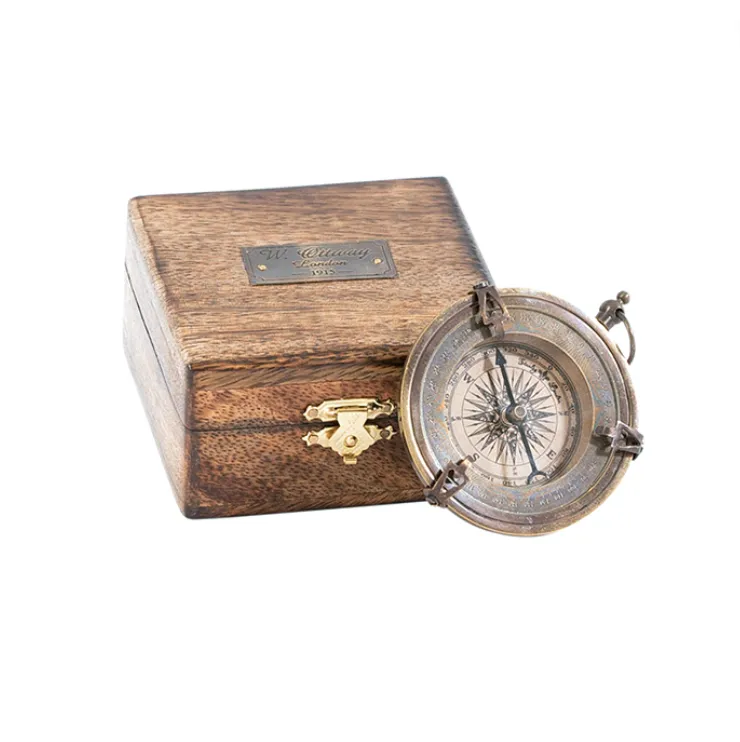 Mango wood boxed compass
