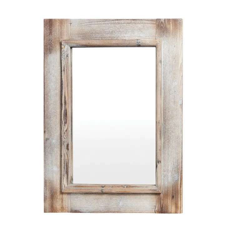 Rectangle wood mirror with lip frame 61 x 80 cm