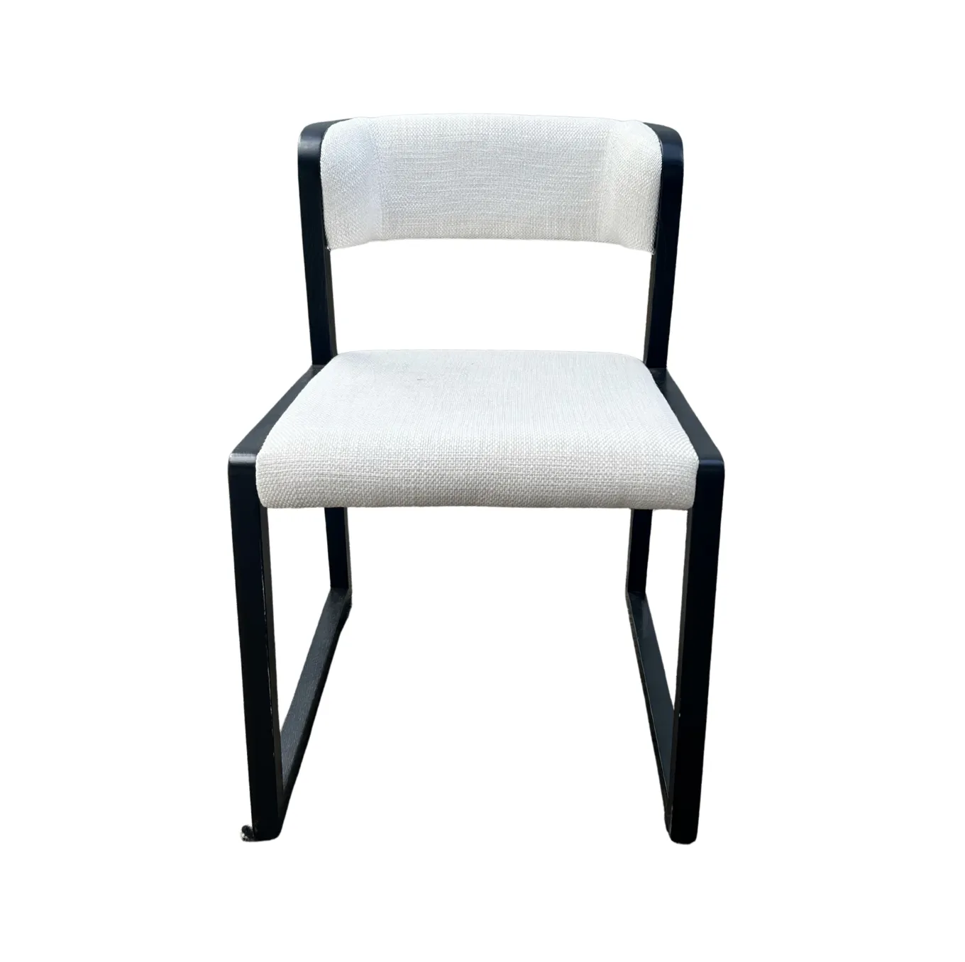 Ashlee Black Frame ,White Upholstered Dining Chair