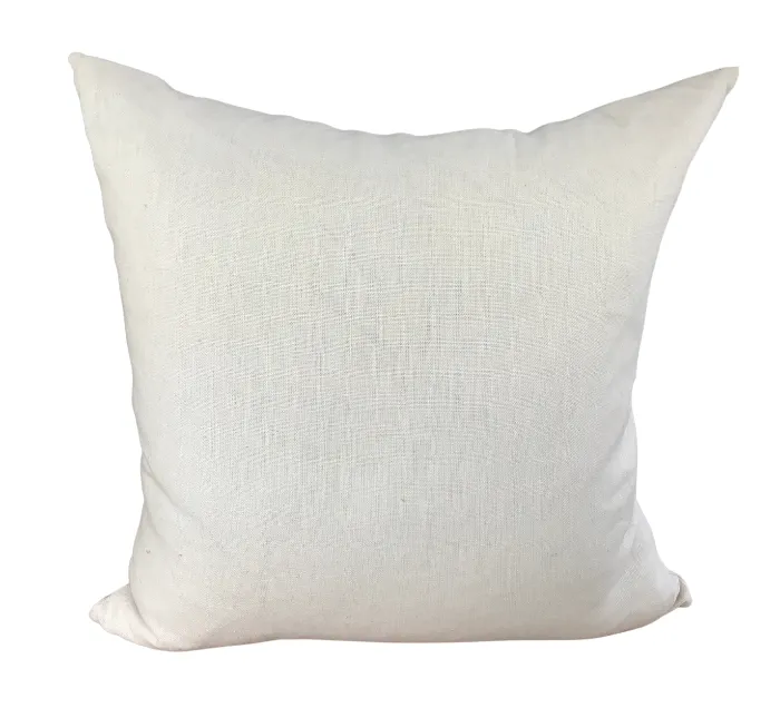 Cream plain linen feather cushion