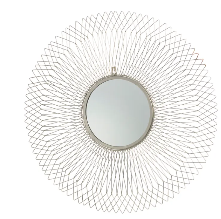 Silver metal wire mirror