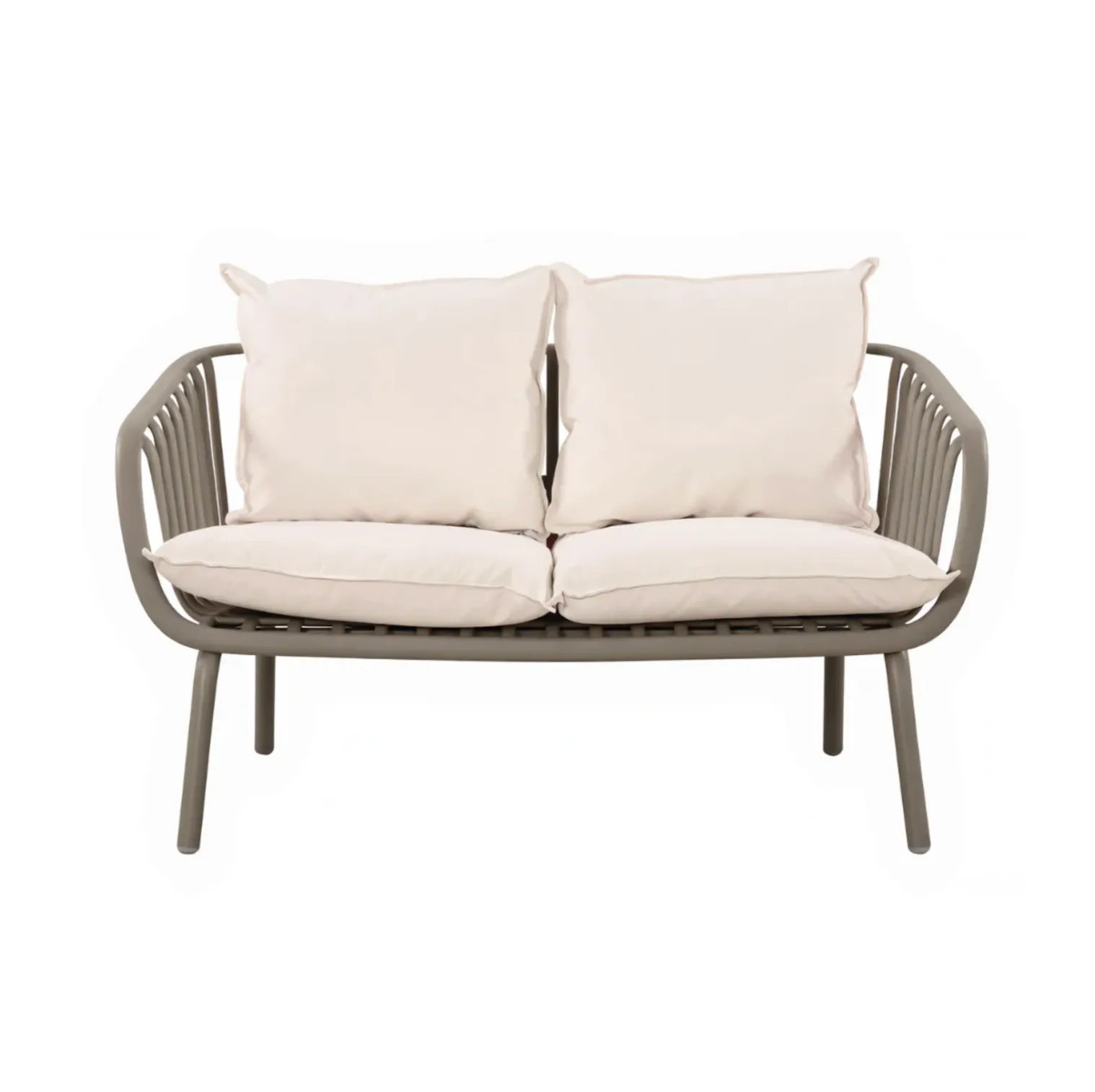 Owen Cream Outdoor 2 Seater Lounge with Cushion