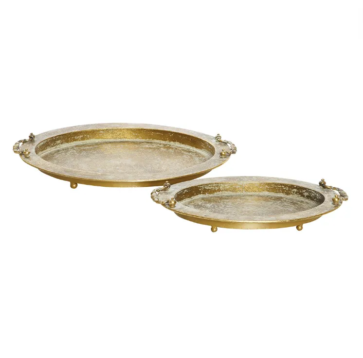Gold Solid Oval Tray 