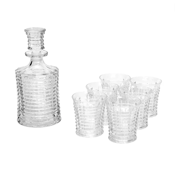 Decanter ribbed & tumbler set
