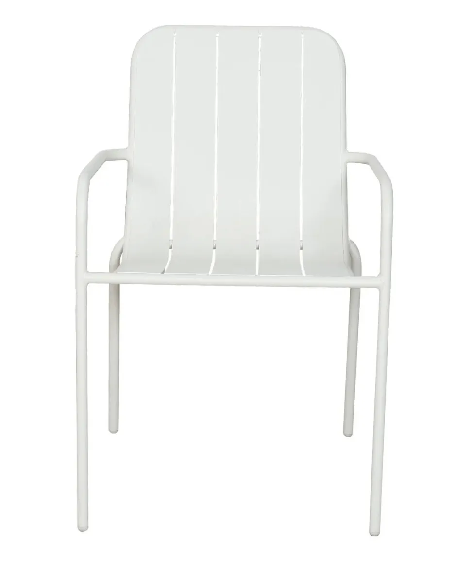 Beige Metal Outdoor Dining Chair