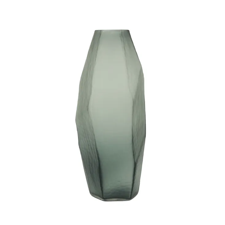 Honeycomb Hand Cut Glass Vase Tall